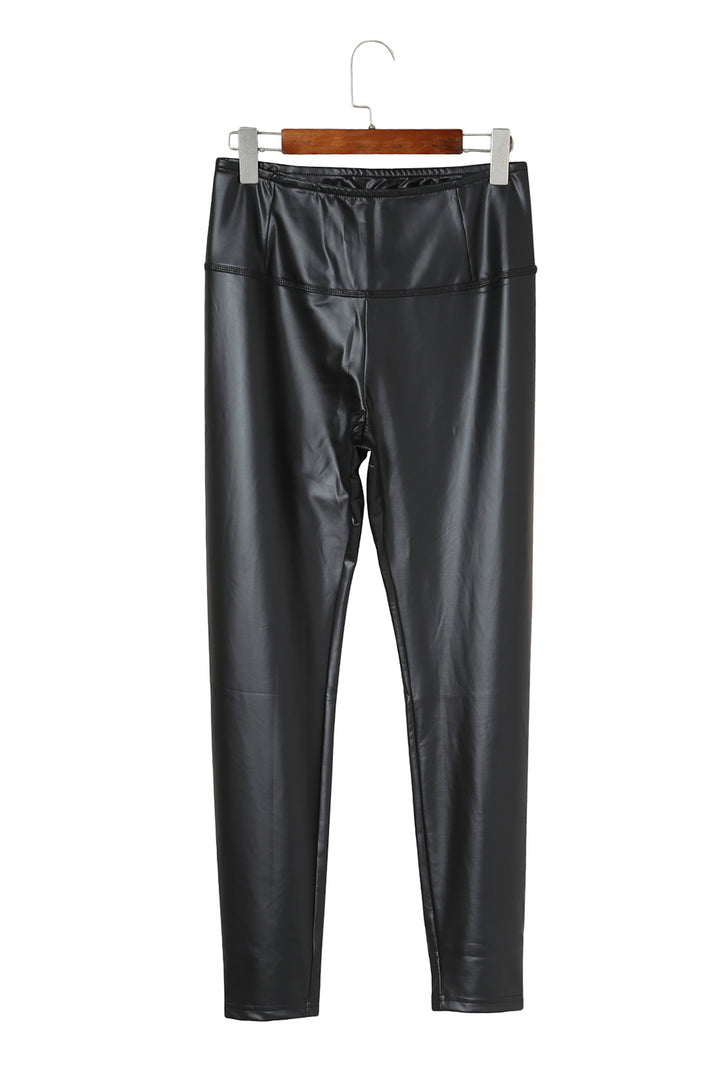 Black Faux Leather High Waist Skinny Leggings