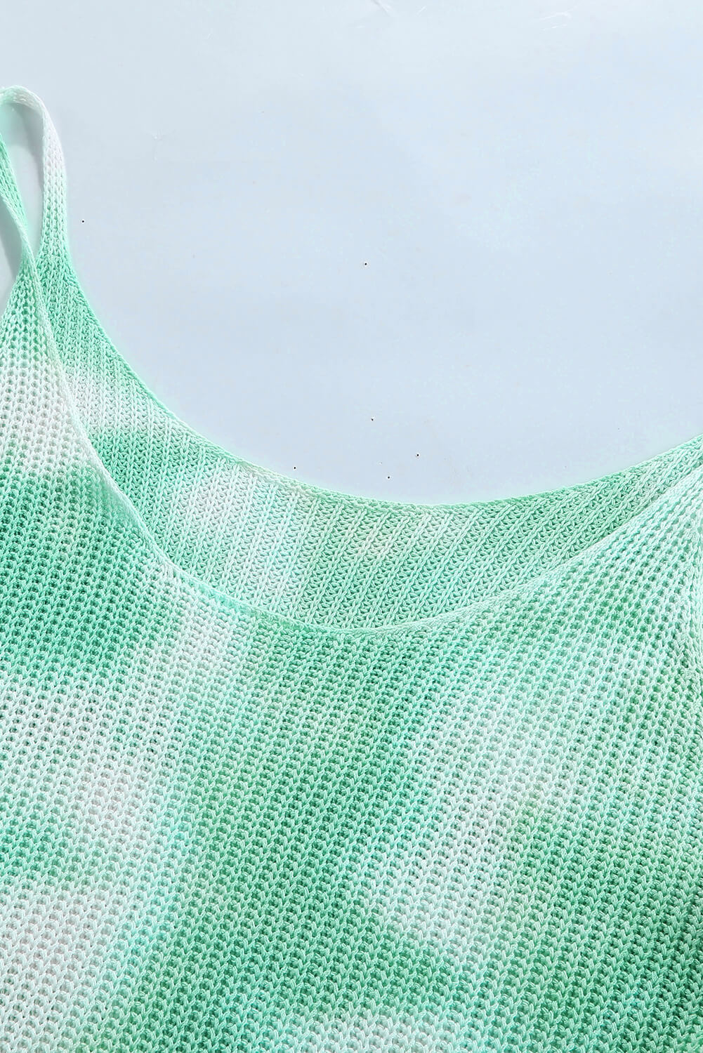 Modest Green Tie Dye Print Knit Tank Top