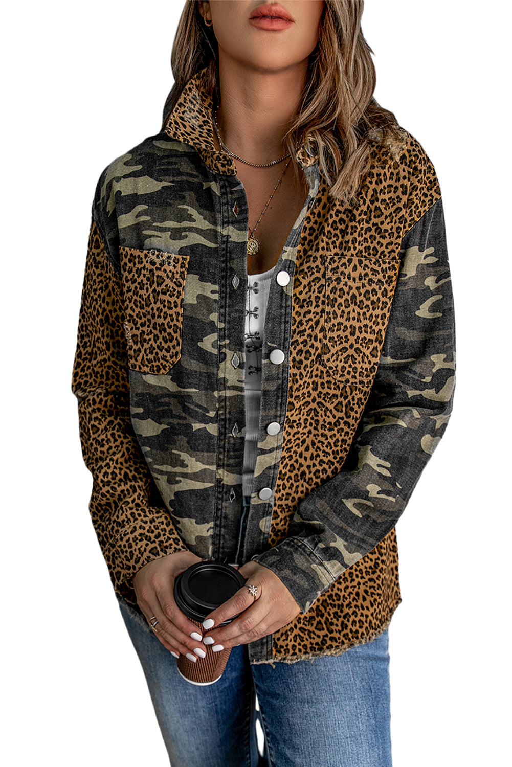 Leopard Camouflage Patchwork Jacket