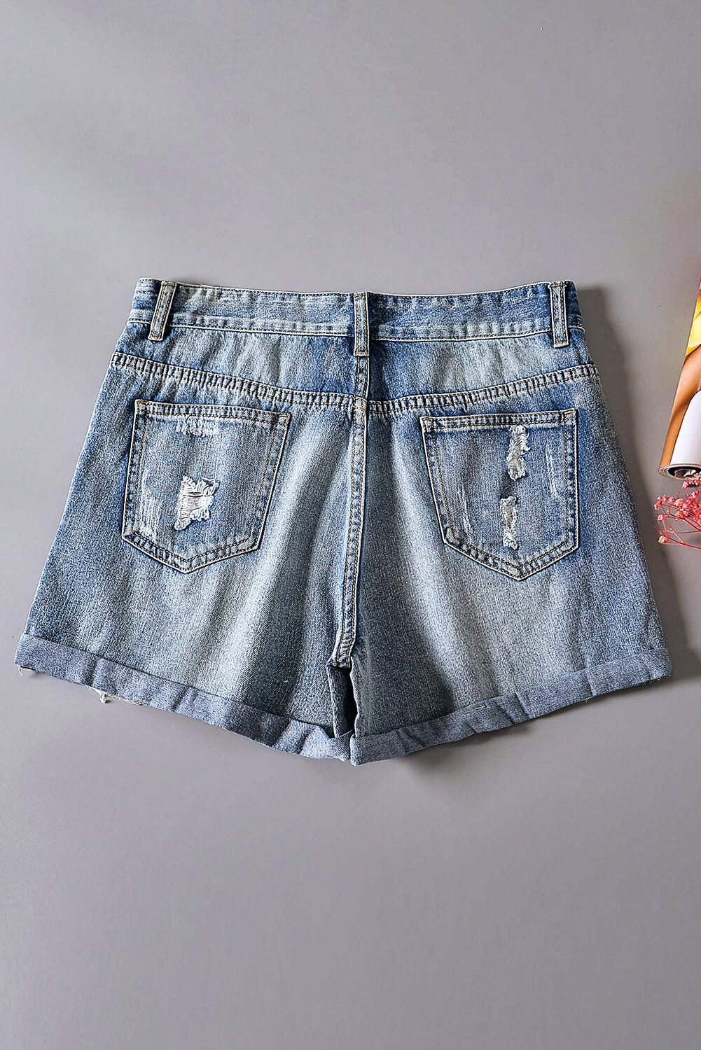 Women Bleu Vintage Faded and Distressed Jean Shorts