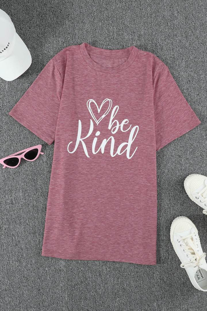 Pink Short Sleeve be kind Graphic T-shirt