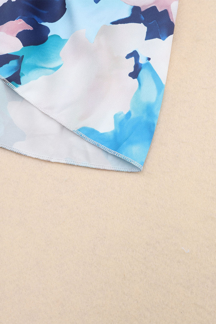 Langärmliges Kleid mit Rüschen und abstraktem Blumenmuster