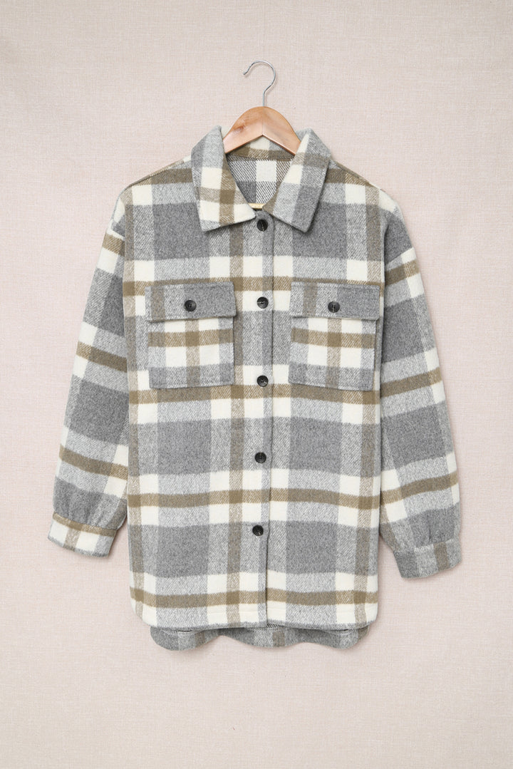 Veste à carreaux pour femme
